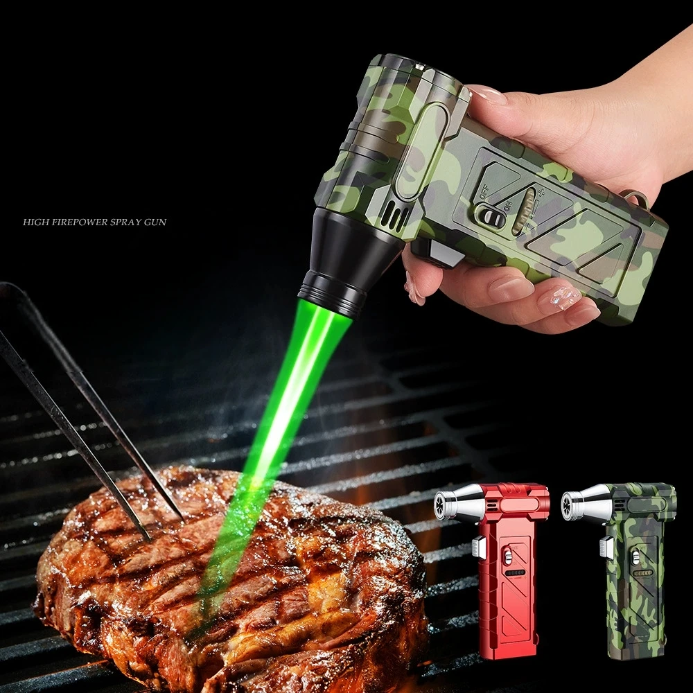 

Outdoor High-temperature Desktop Handheld Spray Gun Windproof Lighter, Direct Spray Blue Flame Portable Camping Lighter