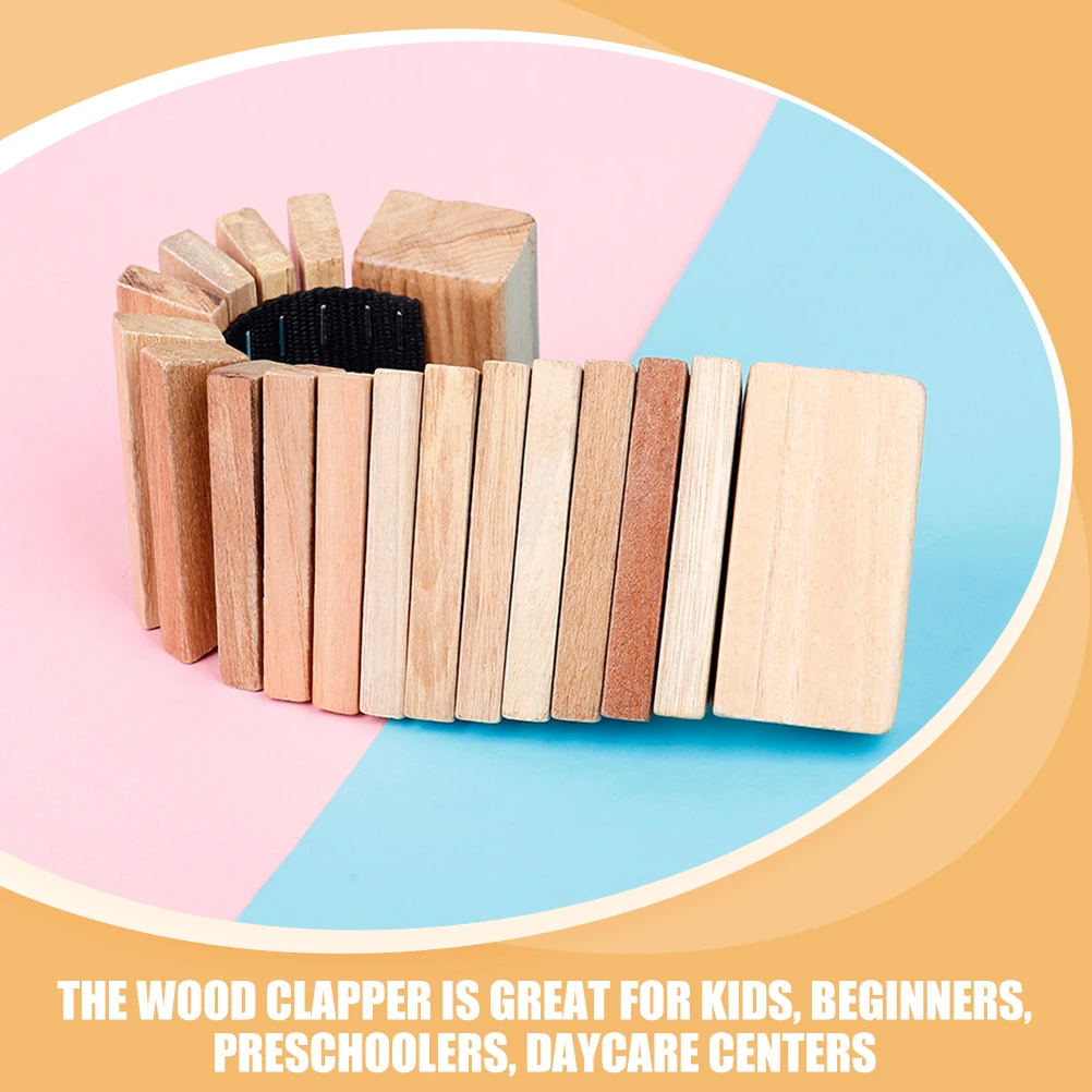 

Wooden Teeth Baby Musical Instrument Coffee Color Percussion Block Kids Melodious Sound Natural