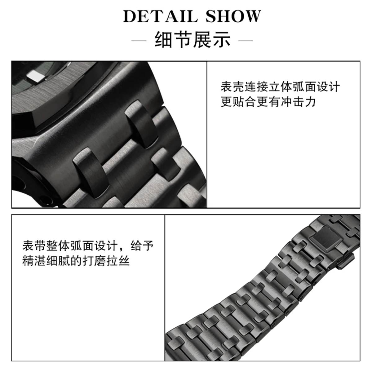 جديد Gen5 طقم عصري لـ Casioak GA2100 GAB2100 الفولاذ المقاوم للصدأ الحافة المعدنية المطاطية حزام معدني لـ Casioak GA2110 مع مسامير