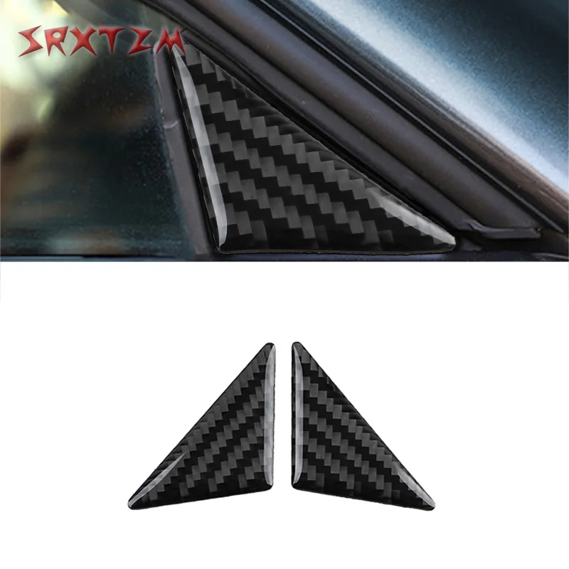 

Углеродное волокно Автомобильная Передняя А-стойка треугольная наклейка Внешнее украшение аксессуары для Dodge Challenger 2015-2020