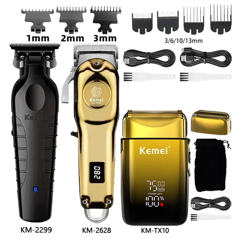 

Машинка для стрижки волос Kemei Km-2628 Km-2299 Km-TX10 Парикмахерская машина для стрижки волос Машинка для стрижки волос Беспроводная аккумуляторная бритва