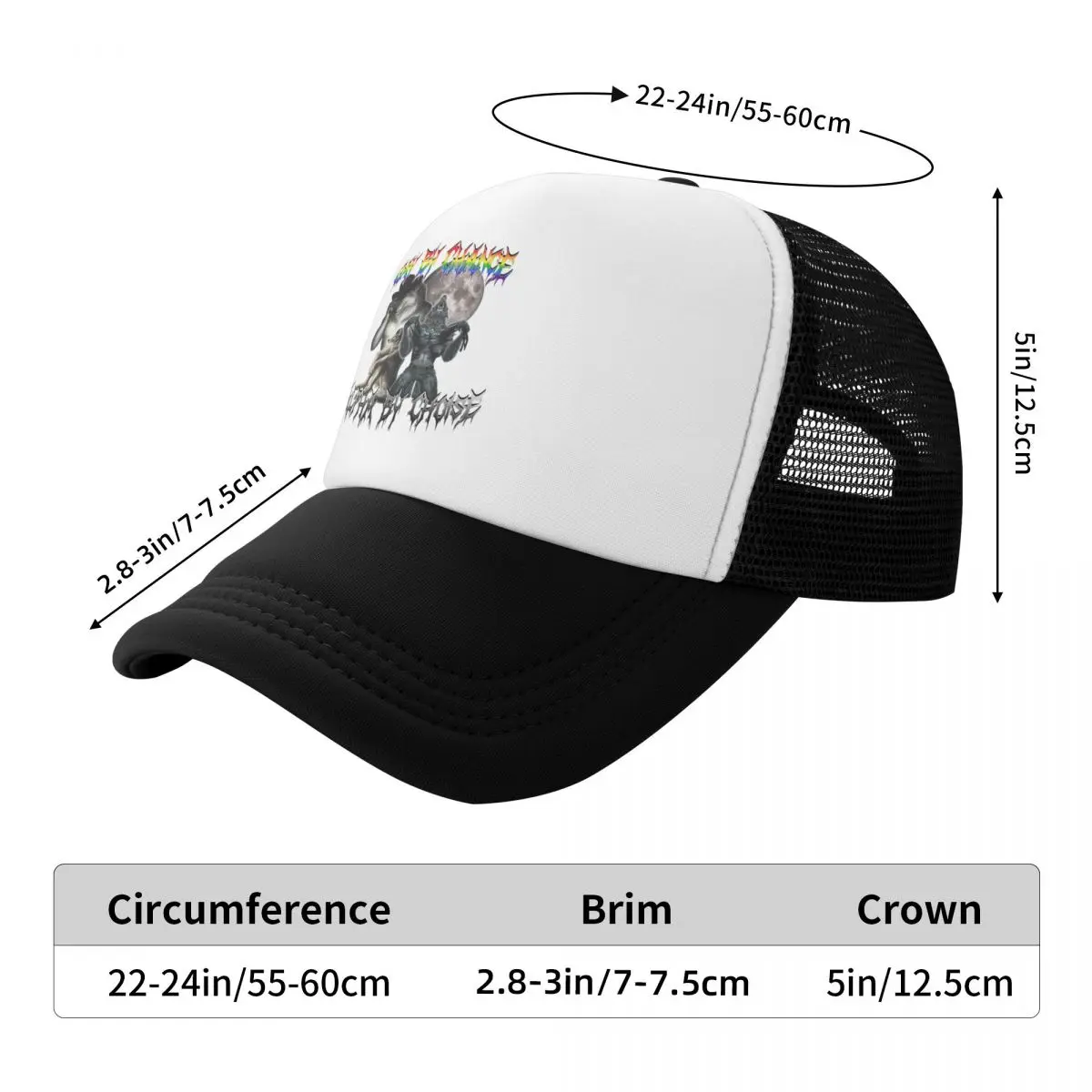 Gay By Chance Alpha By Choice Alpha Wolf LGBT Vintage Baseball Caps Mesh Hats Activities Peaked Adult Caps