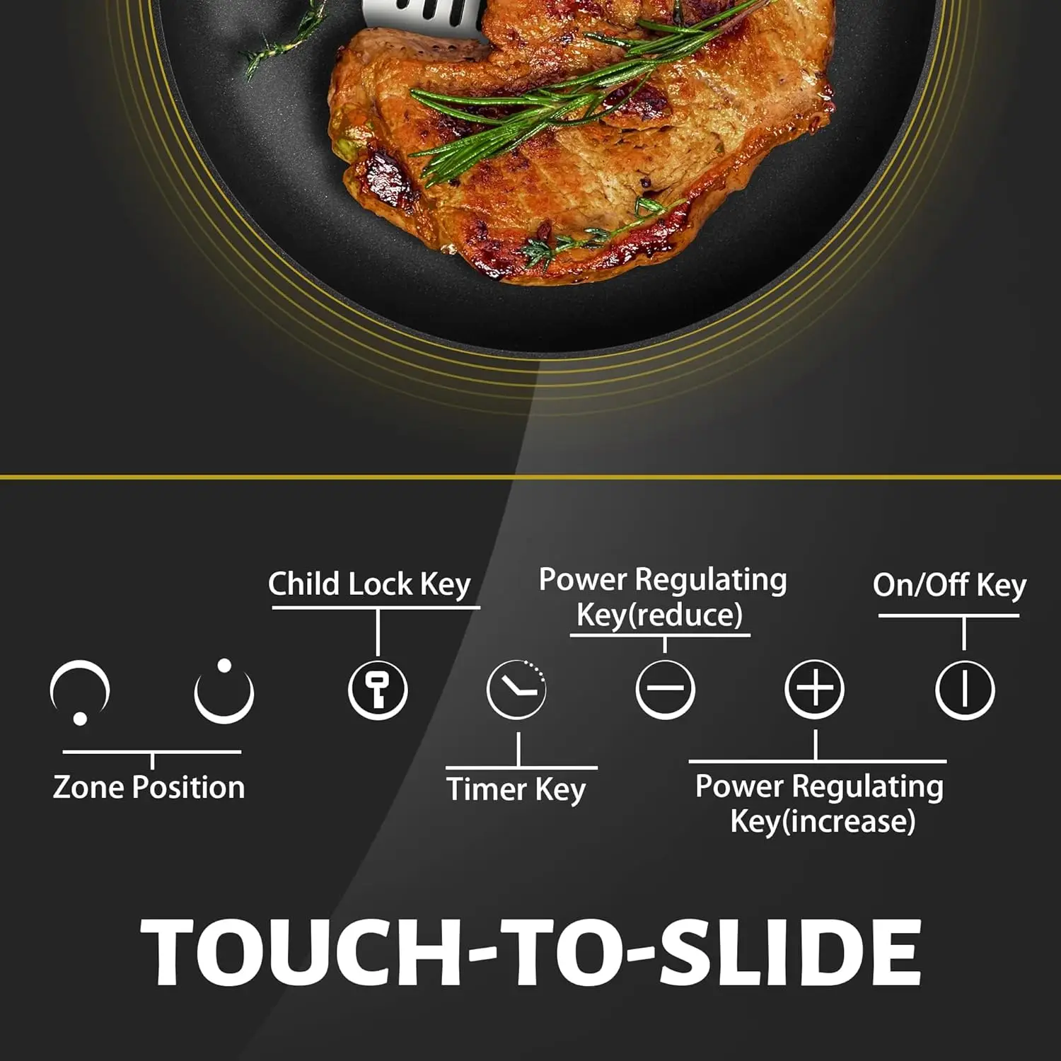 NOXTON Ceramic Hob, Built-in 2 Zone Electric Hobs 29 x 52cm Noise-free Auto Shut-off Safe Lock Heat Indicator Black Glass Panel