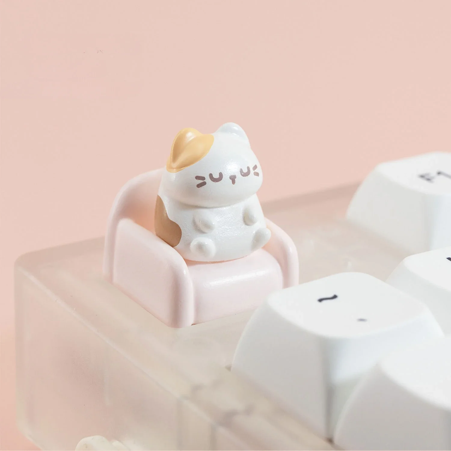 

Cute Kitten Keycaps Creativity 3D Keycap for DIY Mechanical Keyboard Kawaii Cat Personalized Custom Resin Material Art Key Caps