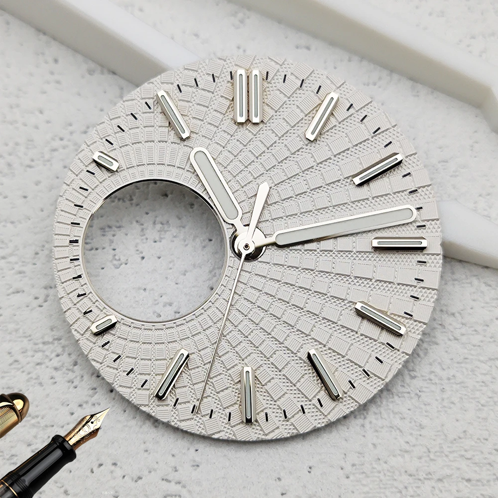 NH38 Unmarked Dial 28.5mm Men's Watch Hollow Dial Custom Logo Suitable for NH38 Movement Watch Accessories