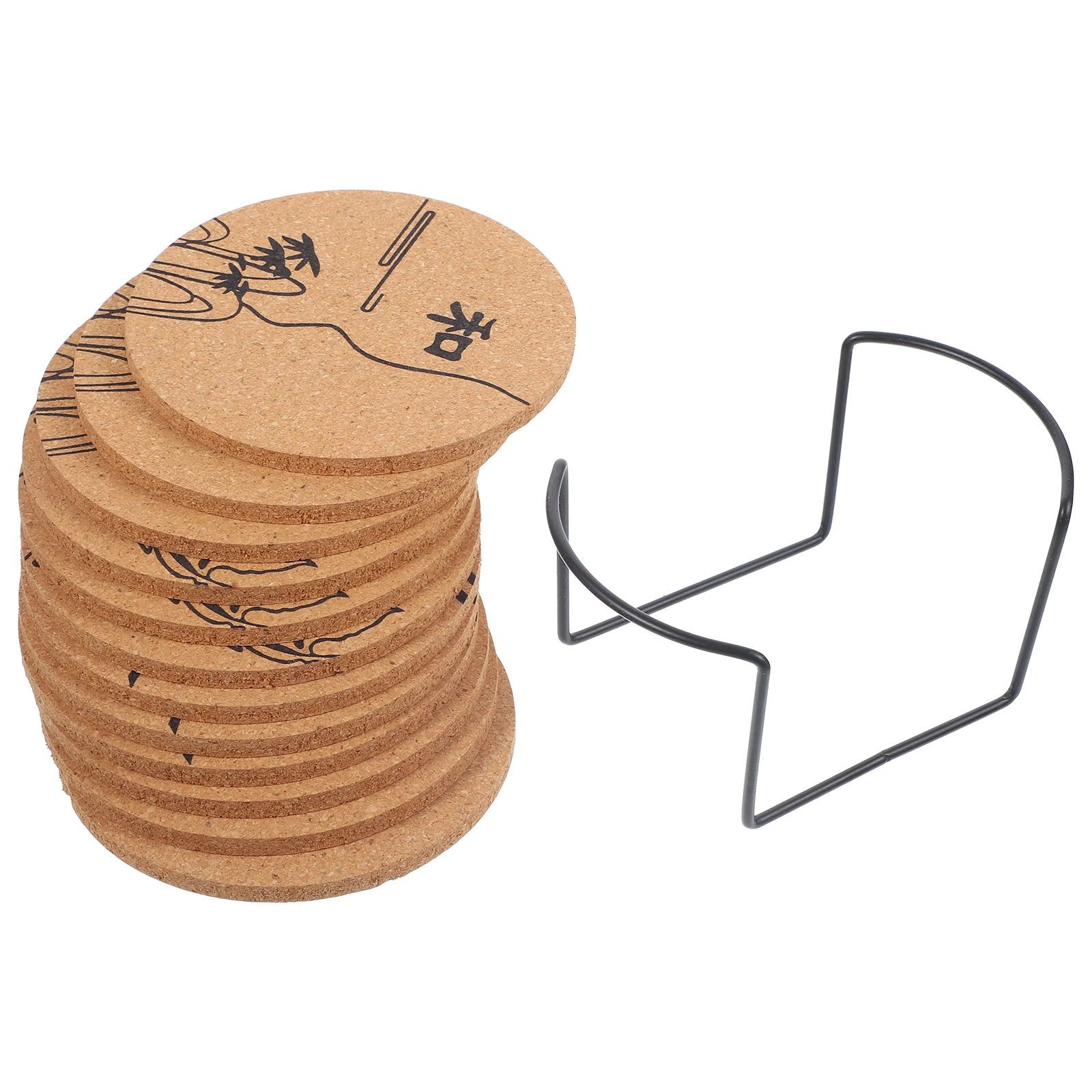 

12 Retro Soft Cork Coasters Simple Round Absorbent Coffee Drink Home Office Decor Table Pad Non Slip Mat Heat Resistant