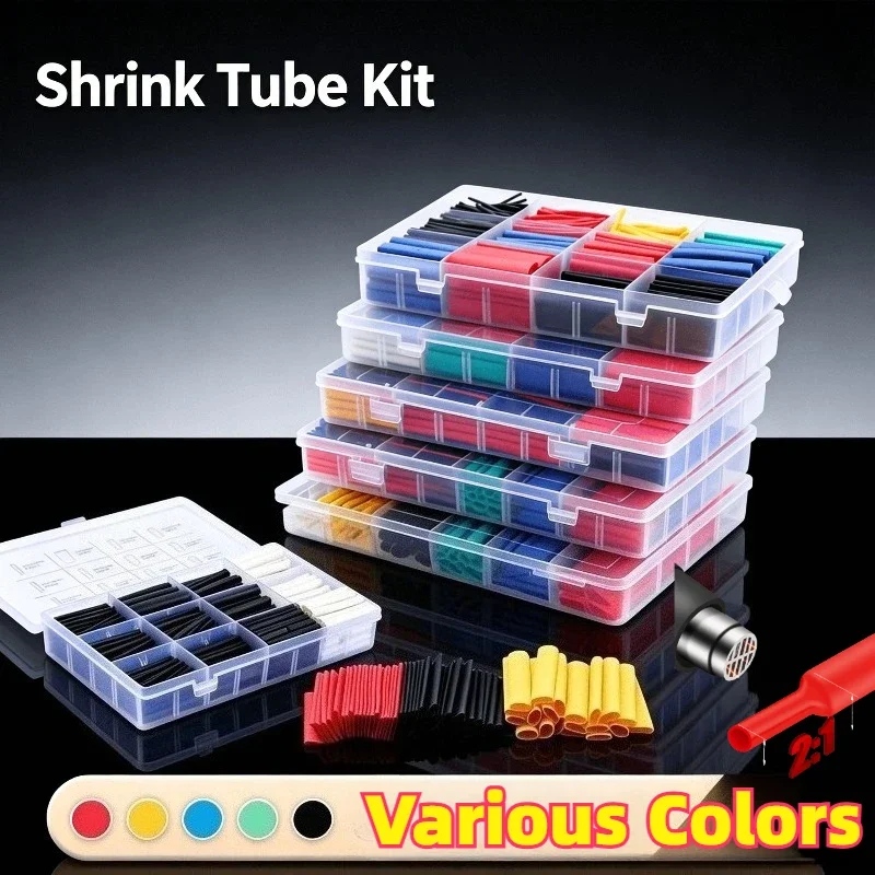 Tube thermorétractable noir pour câble électrique, isolation de câble, kit de gainage thermorétractable