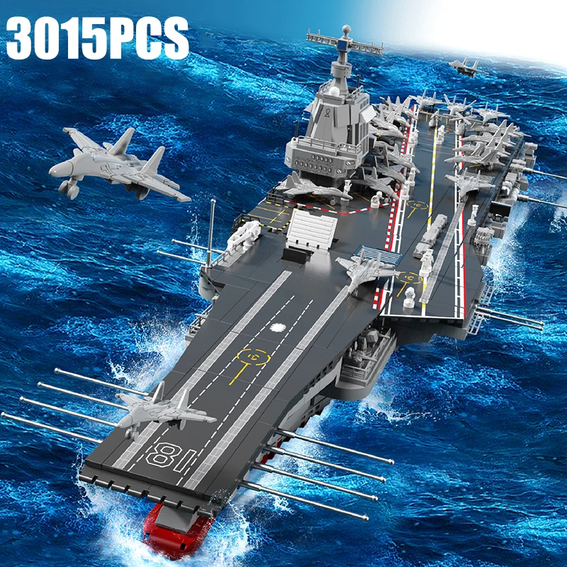 Moc série militar aeronaves lutador transportadora blocos de construção kit grande navio guerra da marinha modelo tijolos decoração para casa brinquedos crianças presentes