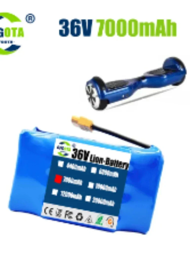 

36V 7Ah Battery Hoverboard Rechargeable Li-ion Battery Pack Li-ion Cell for Electric Self Balance Scooter Hoverboard Unicycle