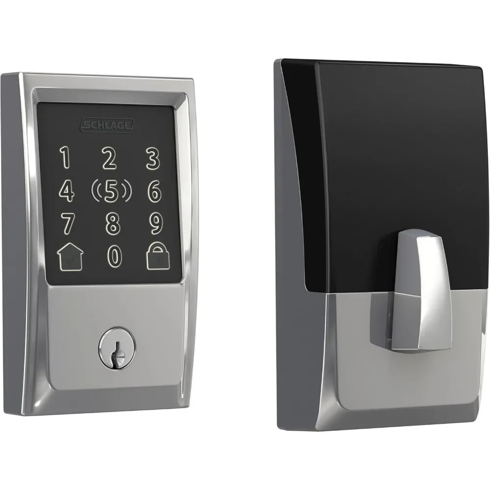 

BE499WB CEN 625 Encode Plus WiFi Deadbolt Smart Lock, Keyless Entry Touchscreen Door Lock with Century Trim, Bright