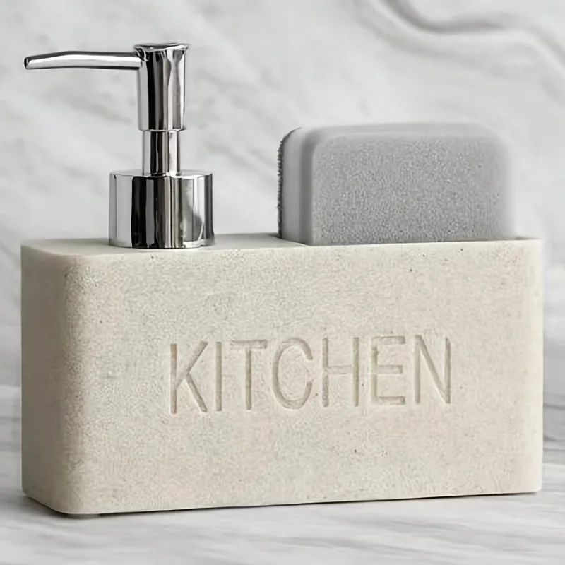 1 قطعة موزع صابون الأطباق وموزع صابون اليد حامل الإسفنج مع تنظيف الكرة المطبخ كونترتوب بالوعة الحمام المنظم