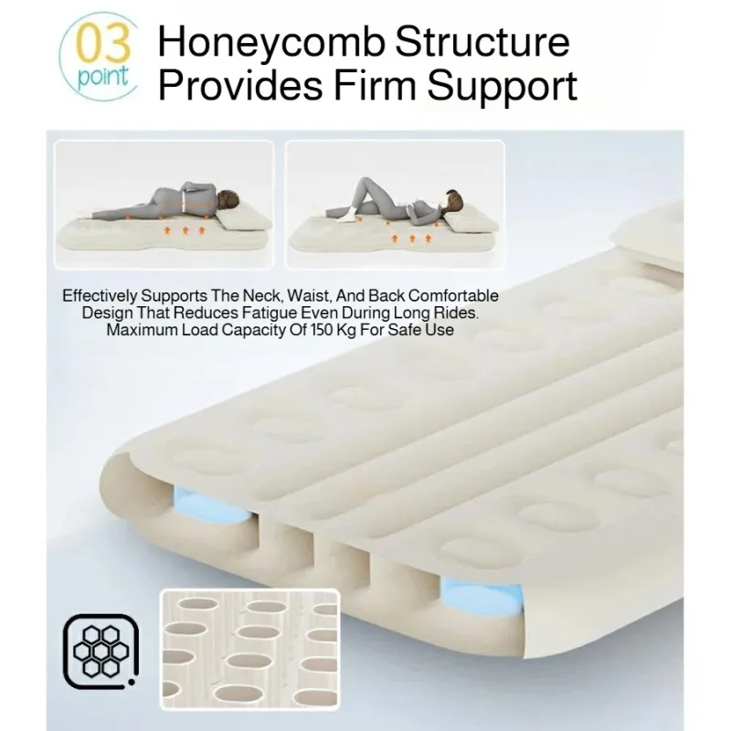 Car Back Electric Inflatable Bed One-touch Inflatable Thick Air Cushion Portable Sleeping Mattress Pad Suitable for Travel view 3