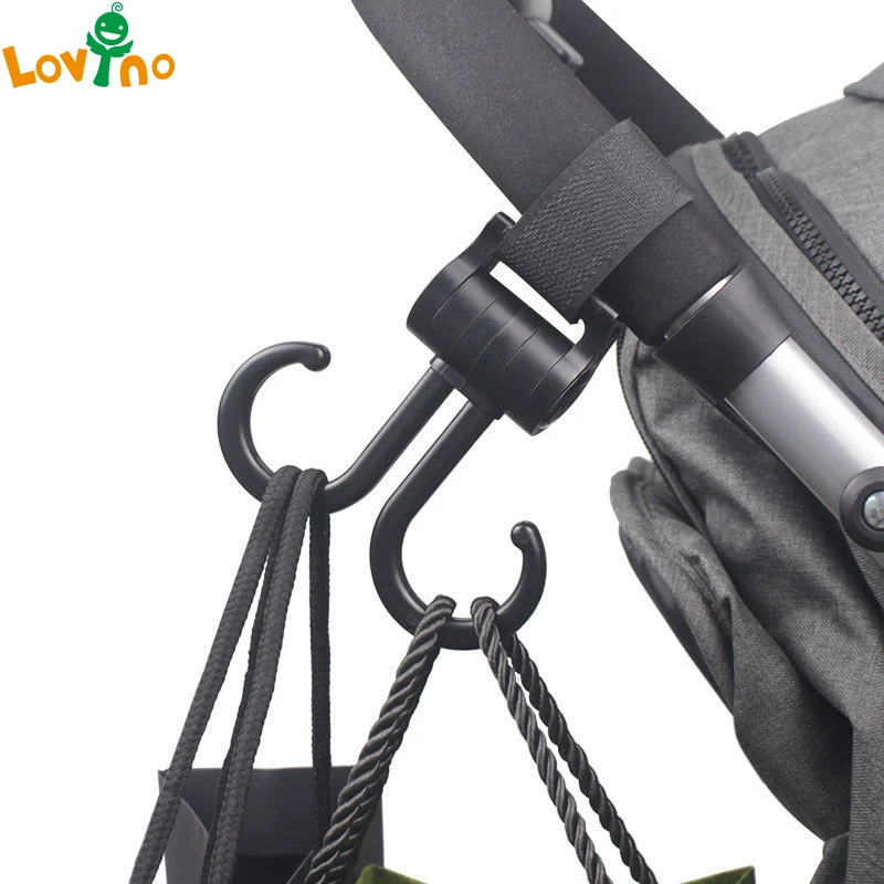 

New Double Hook Baby Stroller Hooks 360 Degree Rotatable Stroller Organizer Holding Diaper Bag Newborn Travel Accessories