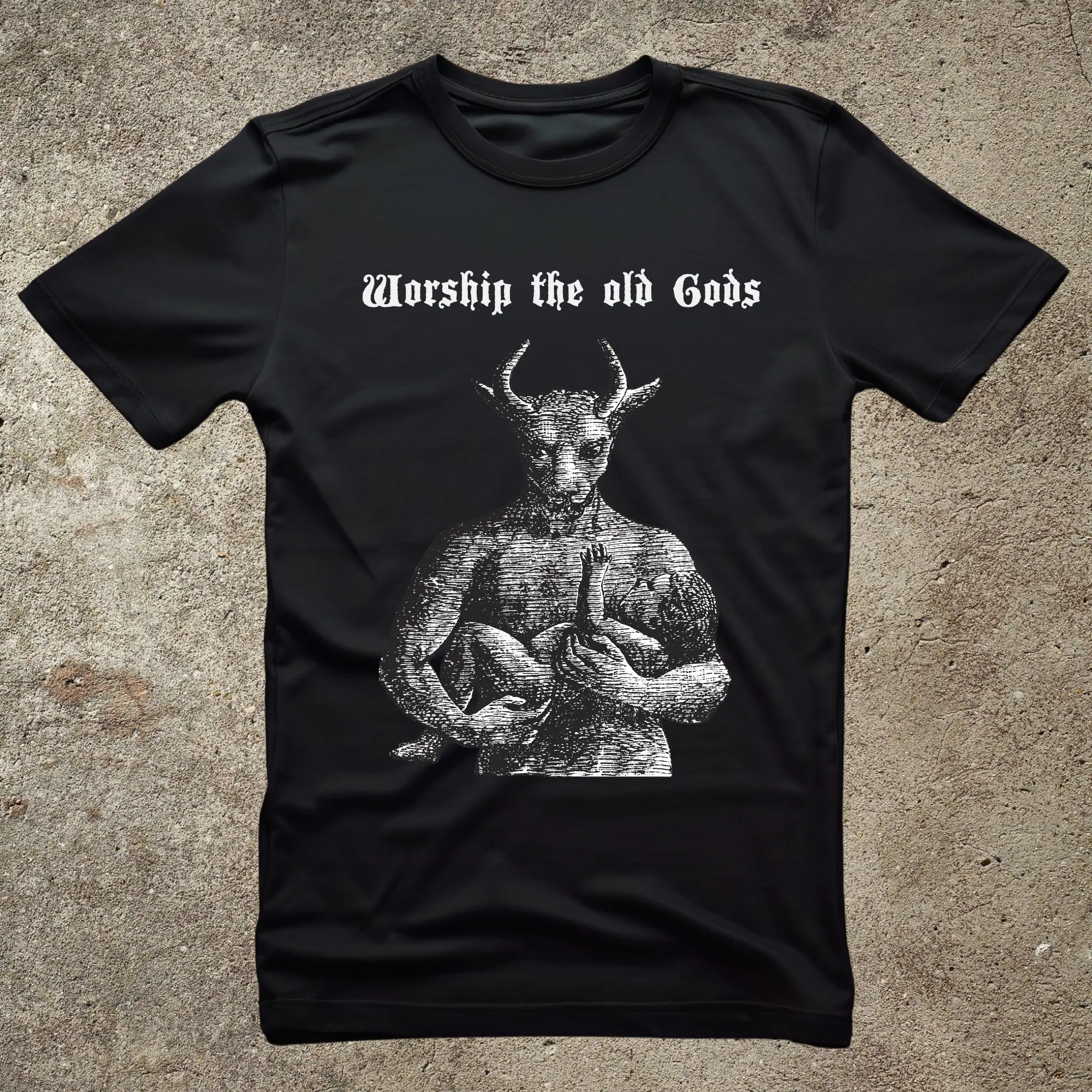 Worship The Old Gods Moloch Baal Human Sacrifice T Shirt Pagan Occult Unisex Top