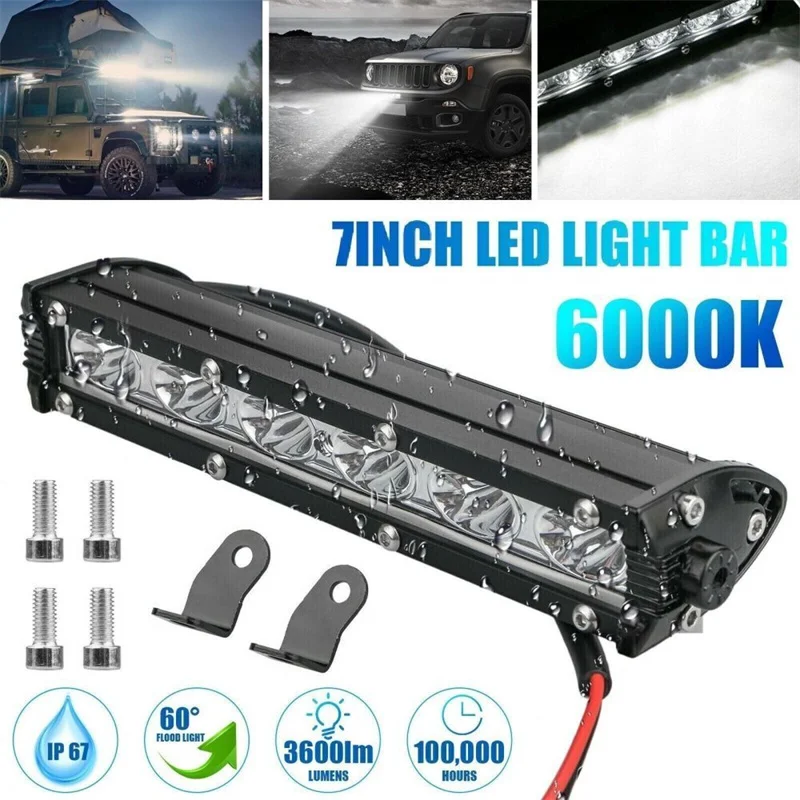 18W Light Bar Work Spotlight 12V LED Waterproof For IP67 Truck Driving Offroad Boat Car Tractor Led Lamp Modify Accessories