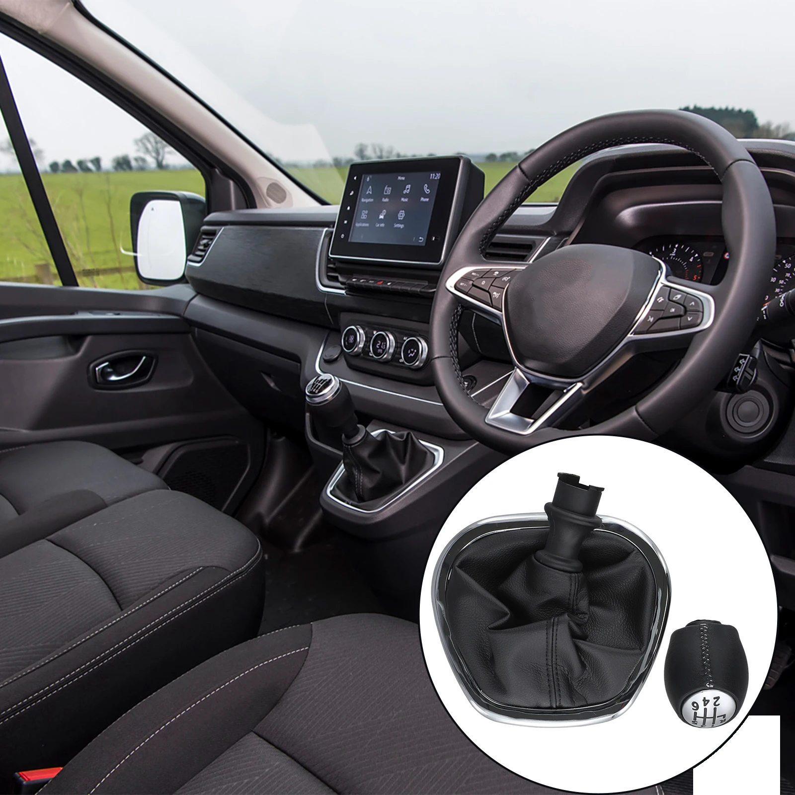 Comfortable Ergonomic Design Comfortable Gear Knob Gear Cover Matte Silver Gear Shift Knob Comfortable Ergonomic