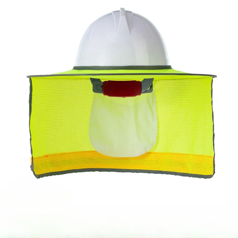 Casco di sicurezza per parasole estivo caschi con protezione per il collo cappello con cappuccio di sicurezza a righe riflettenti per operaio edile