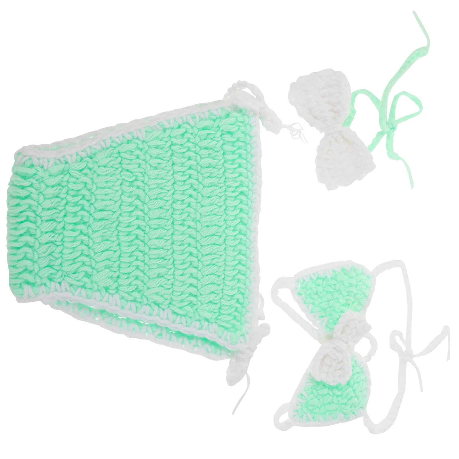 

1Set Baby Crochet Outfit for Newborn Girls - Soft Infant Swimwear with Bikini and Beach Cover-Up - Summer Photoshoot Clothing
