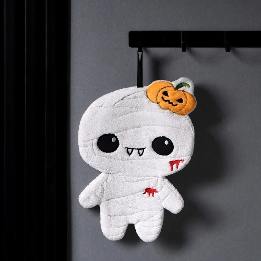 Spooky Design Halloween Mummy Handkerchief Quick Drying Coral Fluff Bathroom Towel Thickened Soft Absorbent Halloween Towels