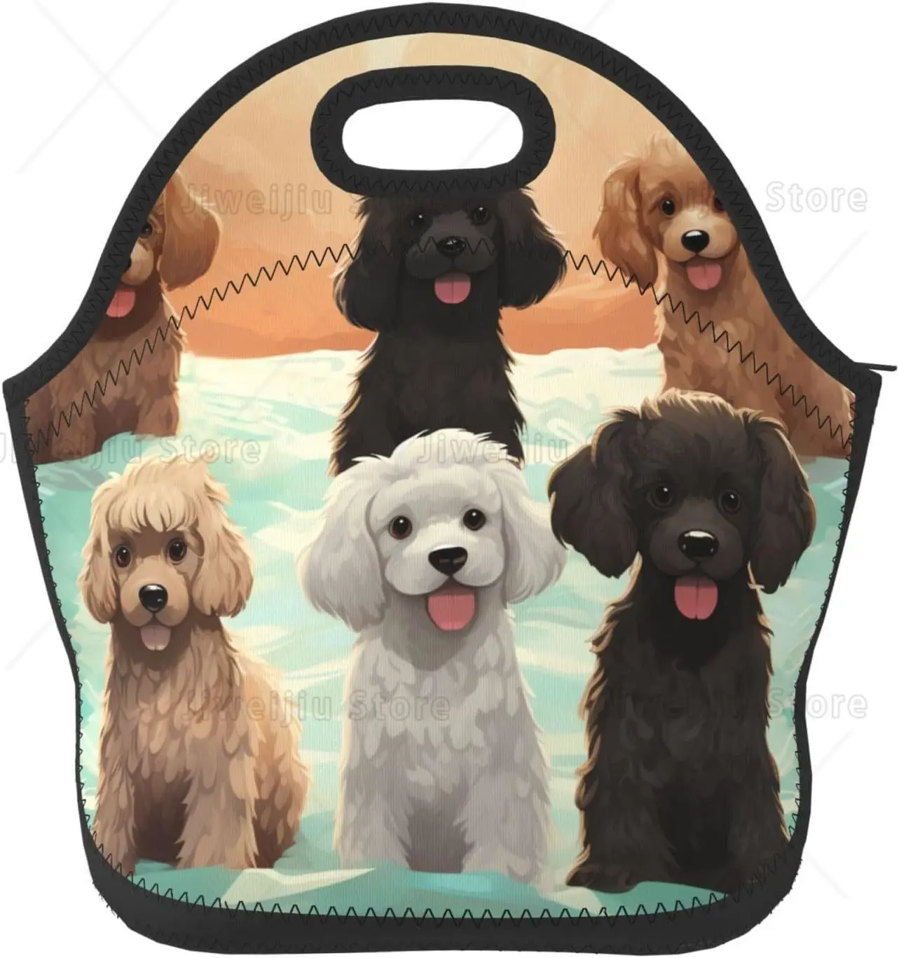 

Сумка для обеда с собаками и пуделями для женщин, изолированные сумки-тоут, многоразовая коробка для завтрака для мужчин, герметичный контейнер-холодильник, сумки для приготовления еды