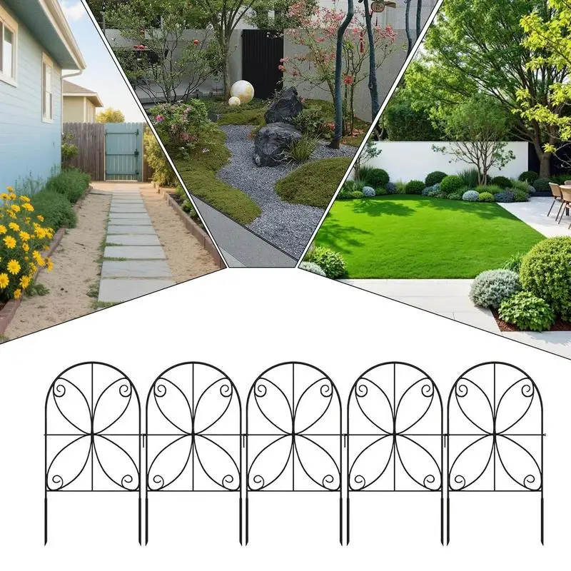 10 قطعة سياج حديقة الزخرفية المعدنية المقاومة للصدأ لا حفر سياج حديقة المبارزة حاجز الحيوان زهرة الأسوار والحدود للحيوانات الأليفة