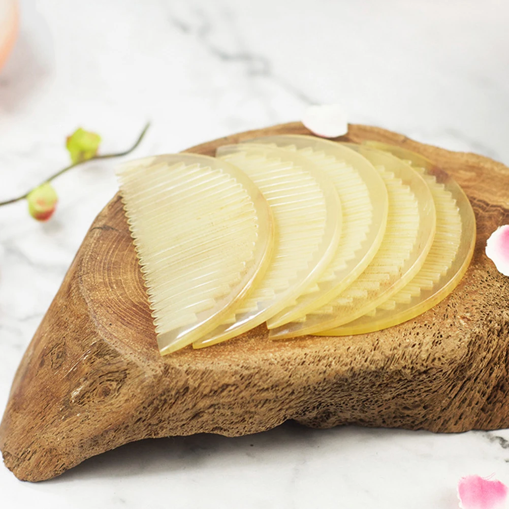 

Natural Horn Comb For Women Side Hair Massage Styling Tool Hairdressing Compact Handheld Anti-Static Hair Side Comb Scalp