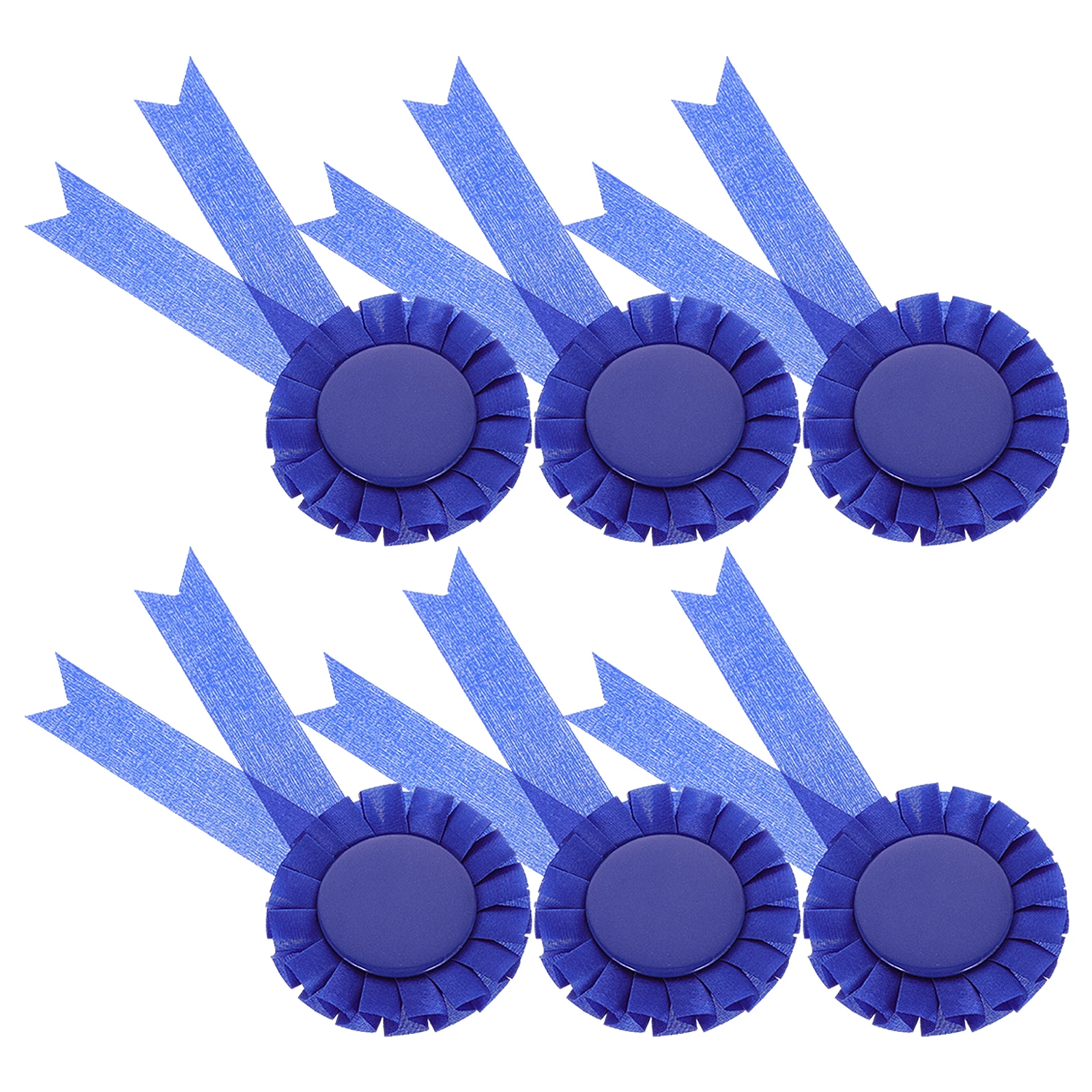 

20 Pcs Blank Ribbon Badges Ribbons Brooch Pins Blue Inner Shell Tinplate Office