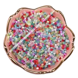 2.5MM Colored Cat Eye Glass Beads Charm Czech Tubular Seed Use for Hand Embroidery Material Diy Clothes Sewing Accessories