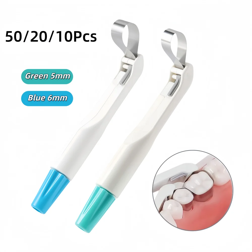 50/20/10Pcs Dental Matrix Band Matrice Adjustable Ring System 5/6mm Stainless Steel Standard And Curved Pre Formed Dentistry