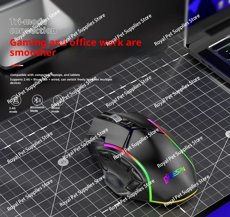 Full speed 12-button 24000DPI wireless three-mode macro definition game mouse computer accessories