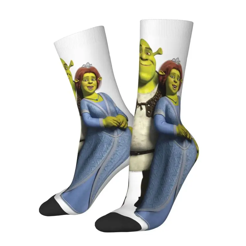 Novelty Print Shrek Fiona Donkey And Cat Socks for Women Men Stretchy Summer Autumn Winter Animated Film Crew Socks