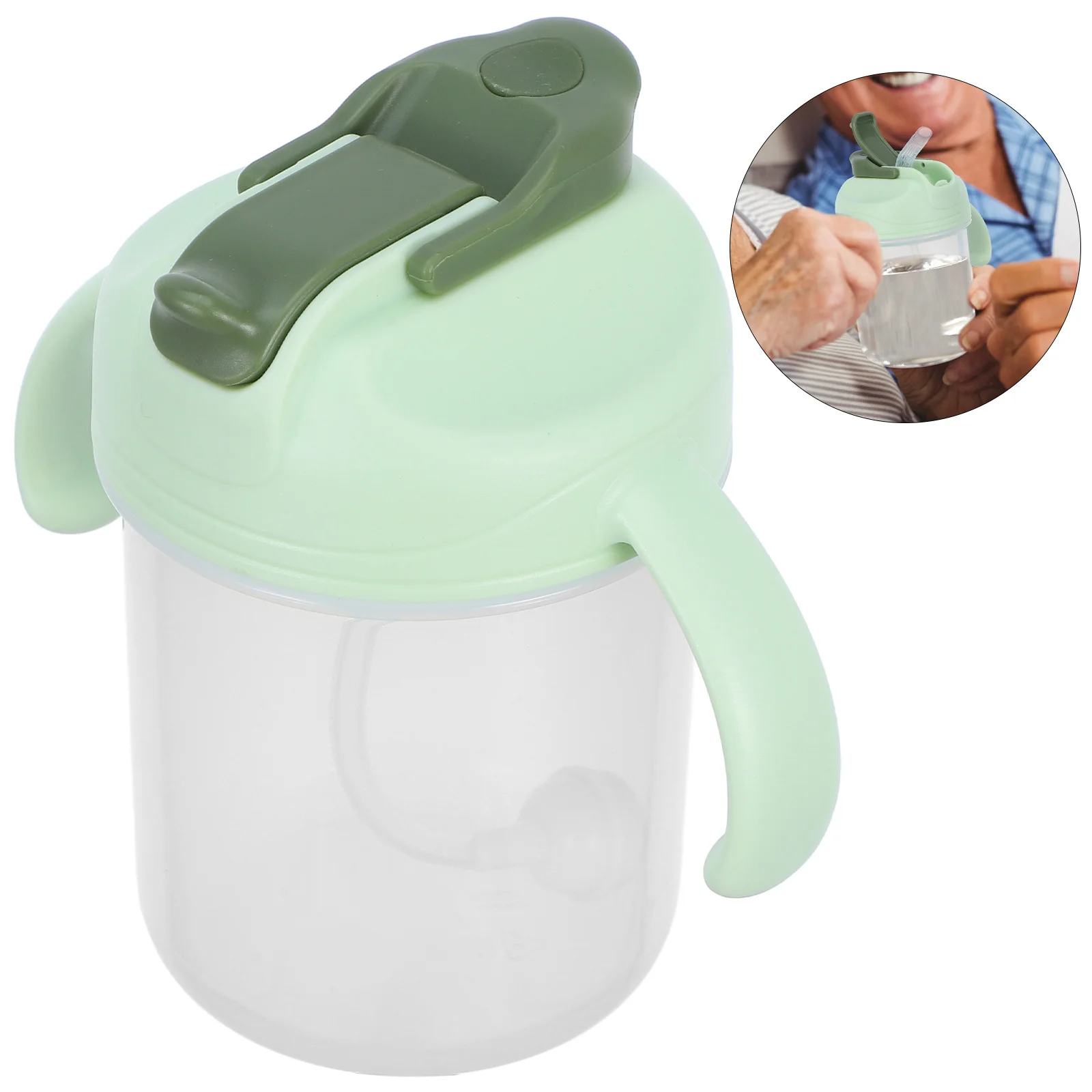 

Anti-Choke Sippy Cup 600Ml Spill-Proof Drinking Water Bottle For Bedridden Elderly Patient Care Reclining Use Portable