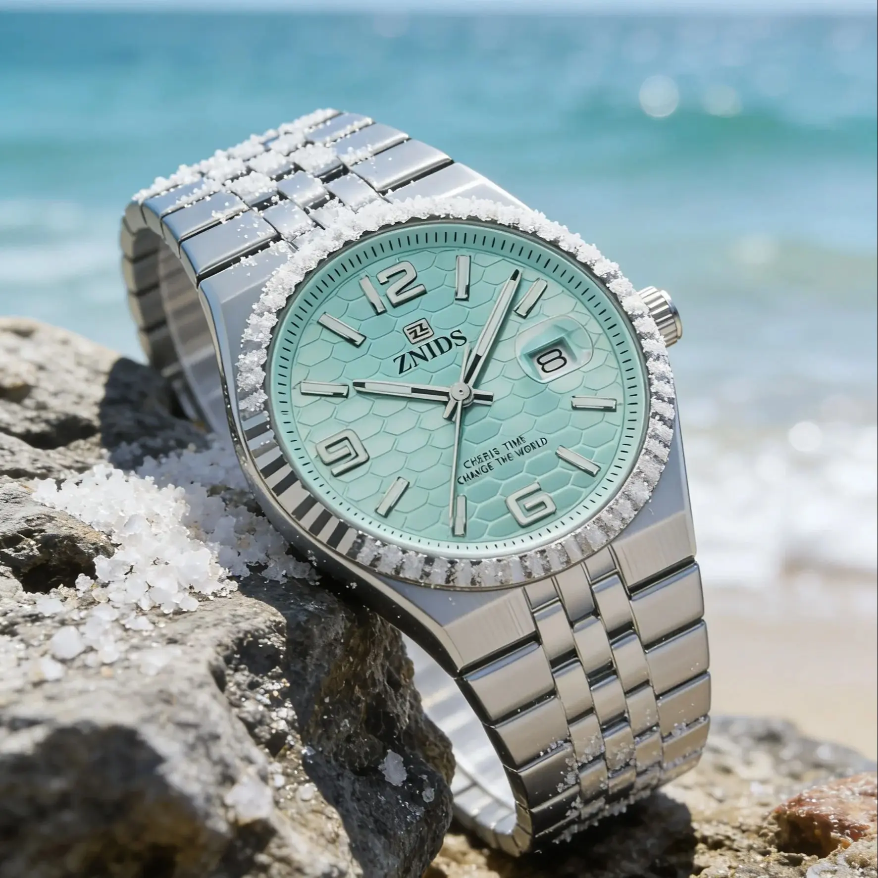 Classic Men's Quartz Wristwatch |   Stainless Steel Watch Band |   Black/White/Ice Blue Dial Options |   Date Display |   Waterproof |   Luxury Men's Business Watch |   Perfect for Work, Meetings, and Everyday Wear