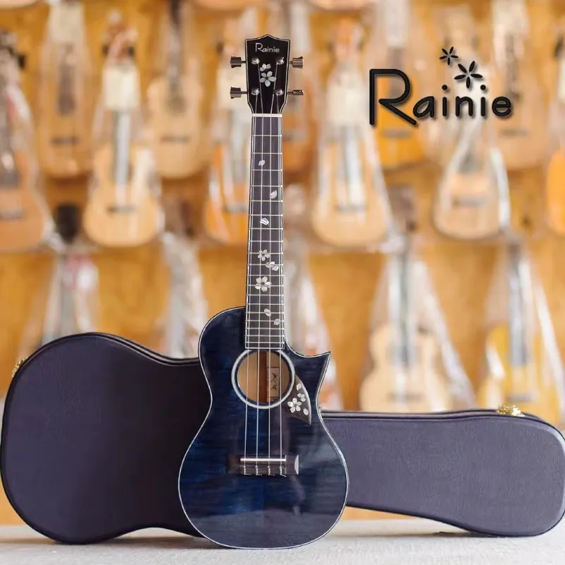 Rainie 26-inch European Flame Maple Solid Top Performance-Grade Ukulele