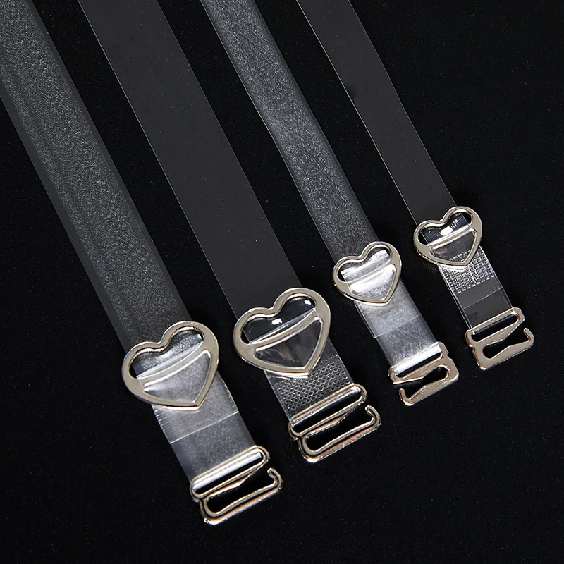 2pcs Clear Bra Straps Transparent Invisible Detachable Adjustable Silicone Shoulder Strap Women Belt Intimates Accessories