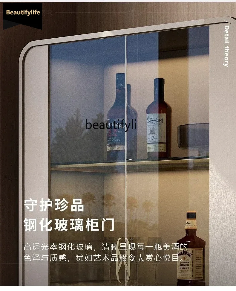 

B67 Итальянский светлый роскошный стеклянный винный шкаф, винный шкаф, столовая у стены, современная комната для хранения, книжная полка B3