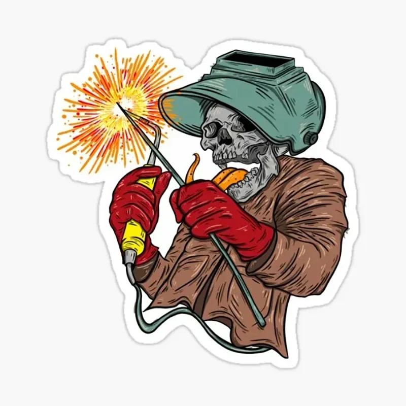 Interesting Personality PVC Decal for Skull Welder Welding Car Sticker on Motorcycle Laptop Decorative Accessories