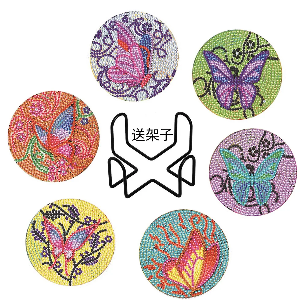 5D DIY Diamond Painting Coaster Kit Rhinestone Cup Mat Handmade Craft Material Pack Creative Home Decoration Diamond Sticker Art view 5