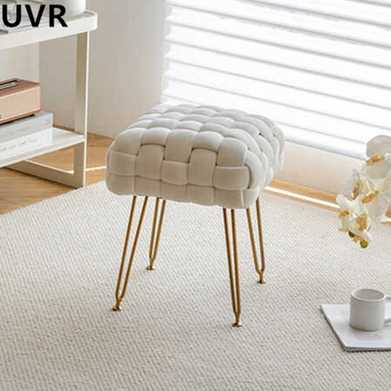 UVR Bedroom Girls Special Makeup Stool Creative Weaving Dressing Table Stool Light Luxury Senior Minimalist Footstool Home