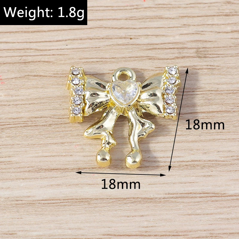 Tusember 4 Stück Metall-Bogenanhänger mit Schleife für die Schmuckherstellung, Ohrringe, Halsketten, Armbänder, Zubehör, DIY-Bastelbedarf – Detail 1