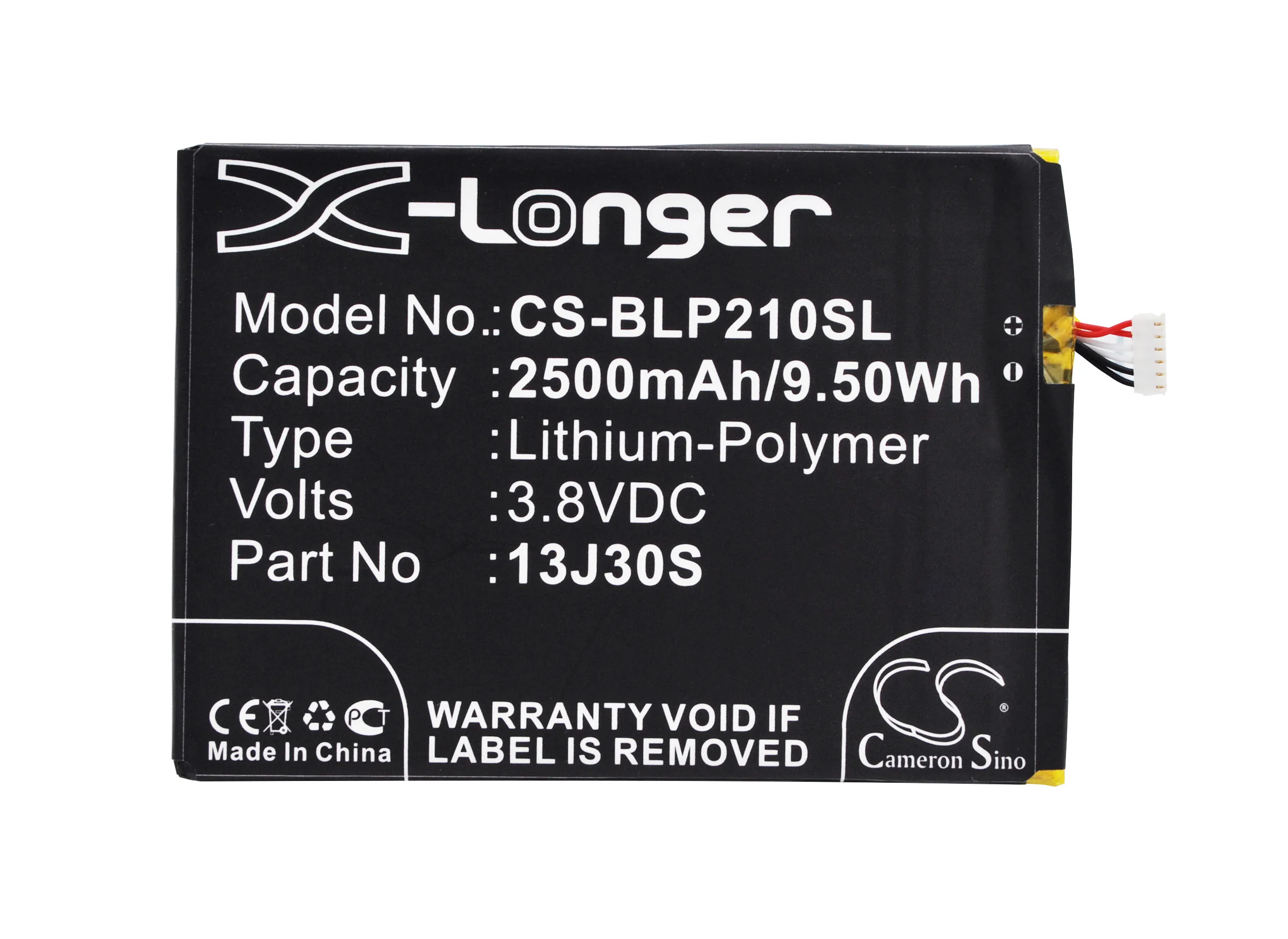 Cameron Sino 2500mAh Battery 13J30S for BLU L210a, L210i, Life Pro