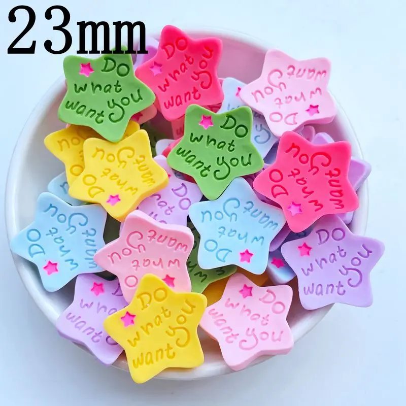 10Pcs New Cute Mini 23mm Star Jewelry Flat Back Resin Cabochons Scrapbooking DIY Jewelry Craft Decoration Accessorie