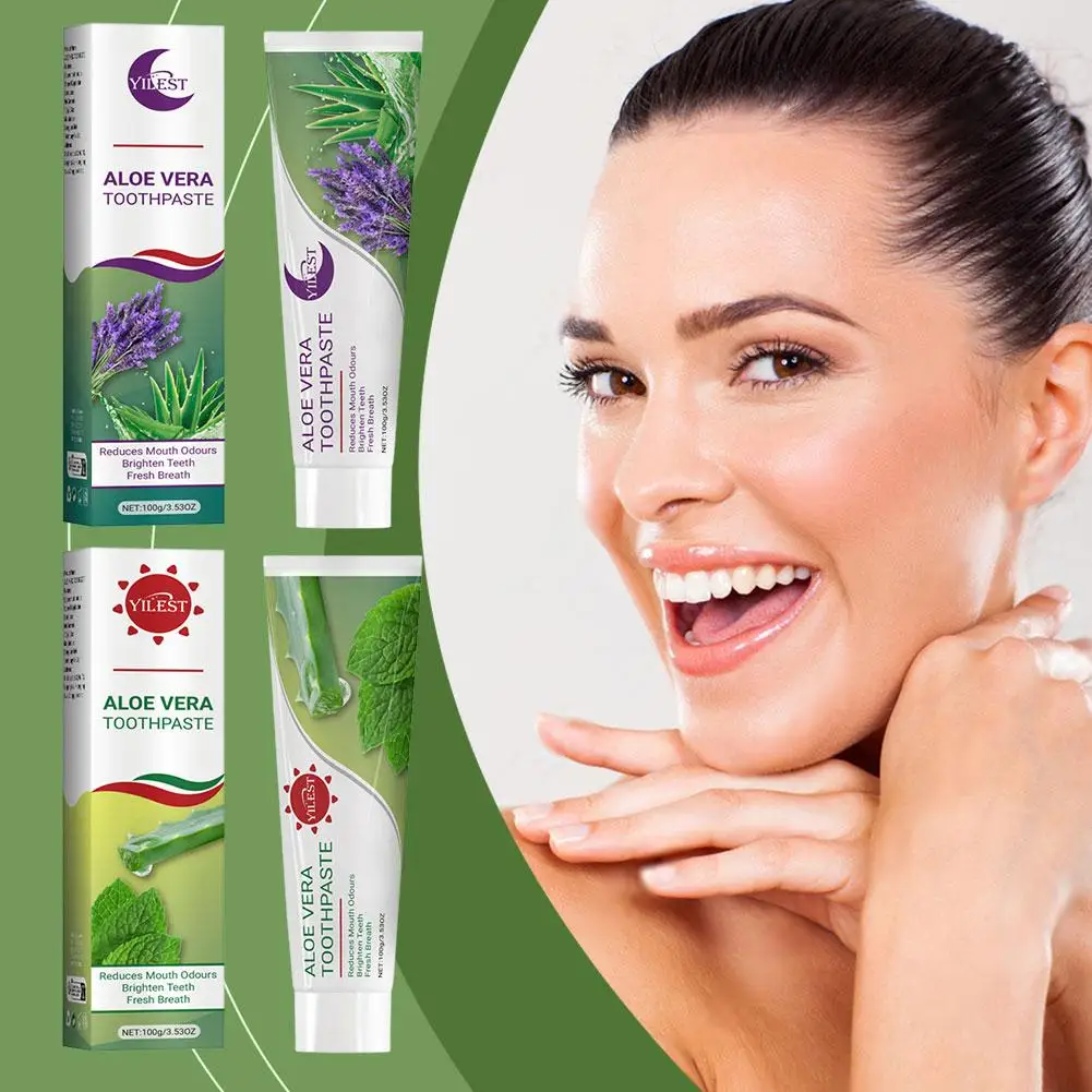 Lavanda Aloe creme dental, remoção de mancha, branco brilhante, respiração clara, 100g, novo