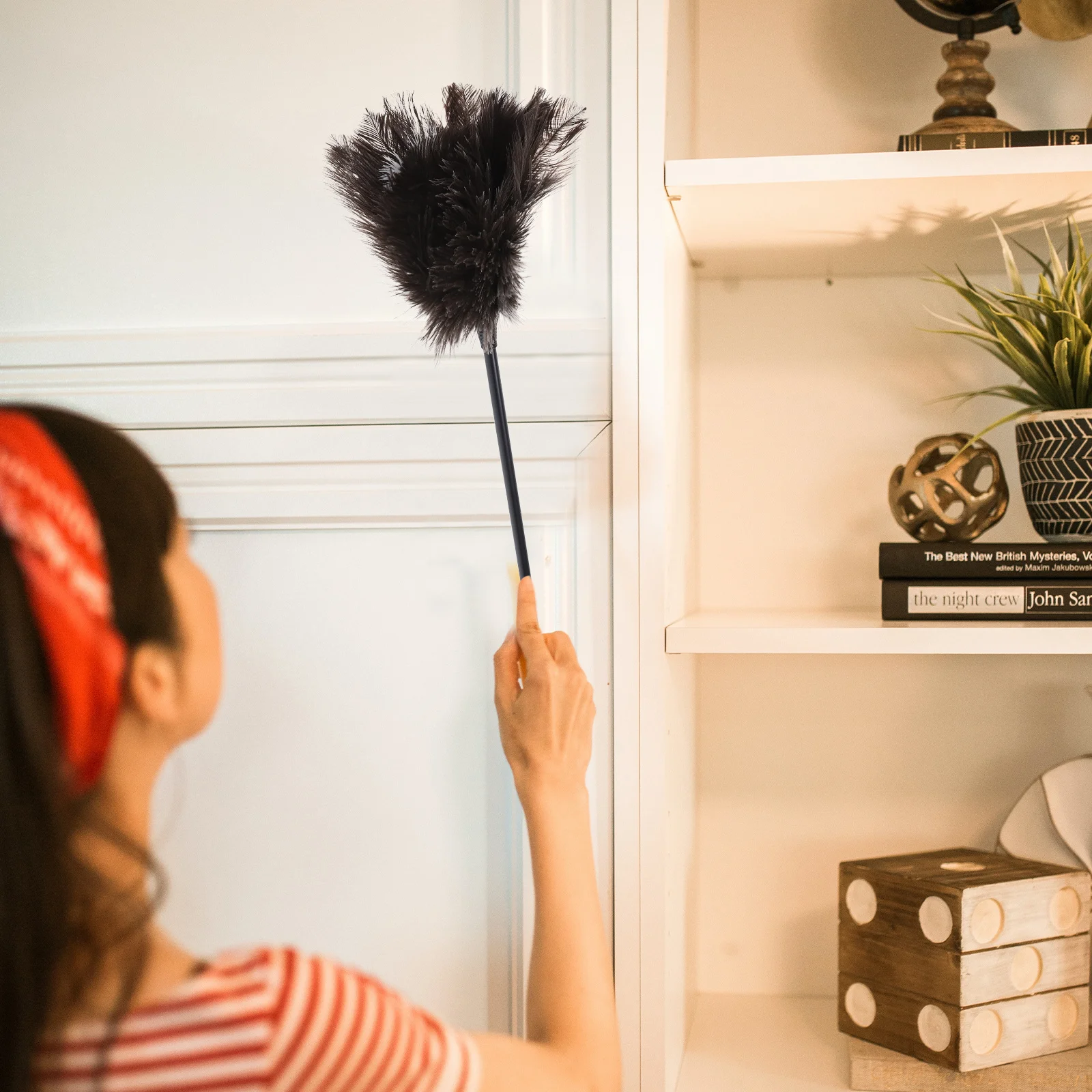 

Feathered Duster Long Handle Reusable Washable Ceiling Fan Cleaner for Car Keyboard Office Furniture Cleaning Tool