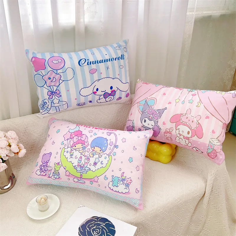 

Kawaii Kuromi Cinnamoroll My Melody Одиночная утолщенная Подушка искусственное аниме Sanrio милое сердце для девушек и студентов