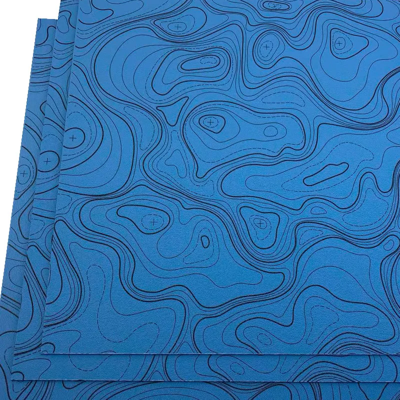 2MM Thickness 4 Sizes Blue Topographic Image KYDEX Thermoplastic Sheet Thermoform Board Plate For Holsters Knife Scabbard Sheath