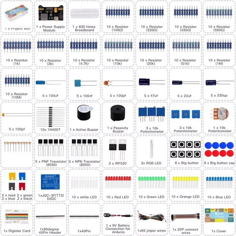 Kit lubang 830 baru cocok untuk UNO R3 kit pemula modul diode kapasitor resistor 830 lubang