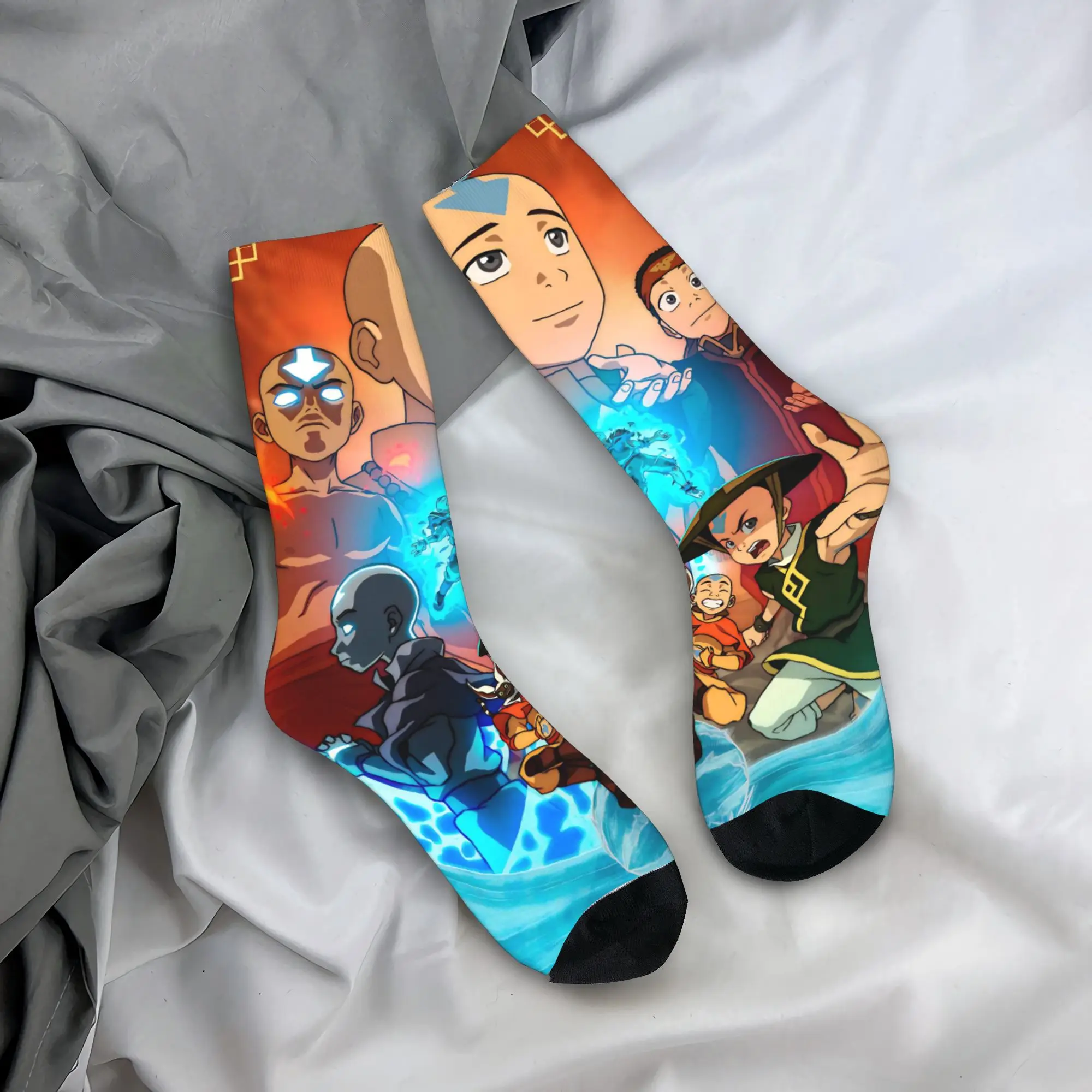 

Adults Men Socks Avatars The Last Airbender Stockings Anti Slip Soft Socks Autumn Gothic Design Skateboard Socks