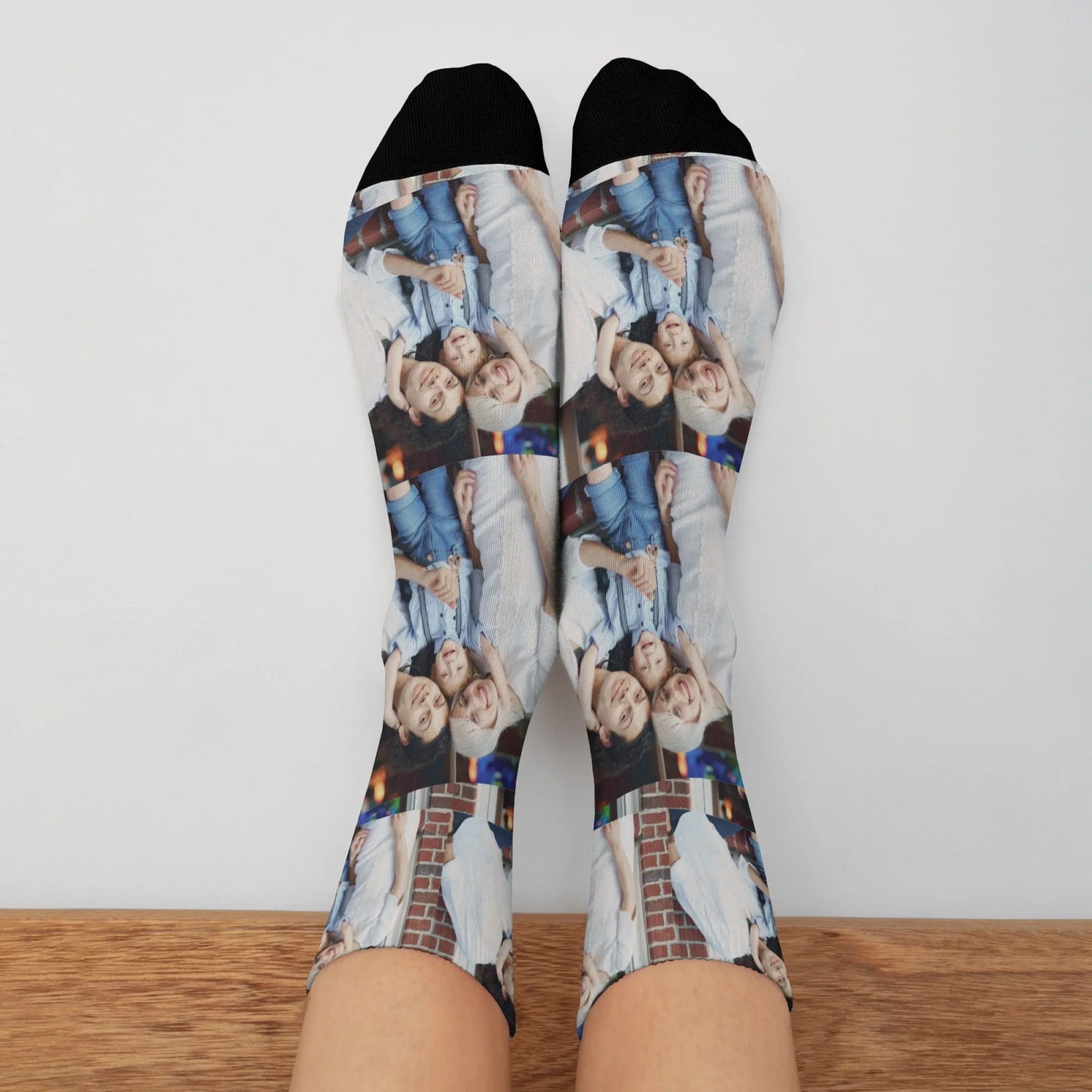 Custom Family Photo Socks Personalized Family Portrait Print for Daily Wearing Special Carrier To Recall Warm Family Moments