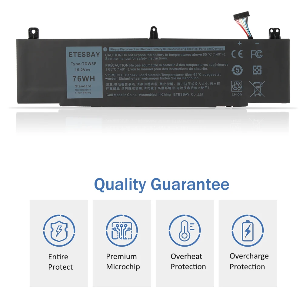 ETESBAY 노트북 배터리, 델 에일리언웨어 13 R3 ALW13C-D1738 D2718 D2728 D2738 D2838 D2508 D2503S D2506S D2715S 시리즈용 TDW5P